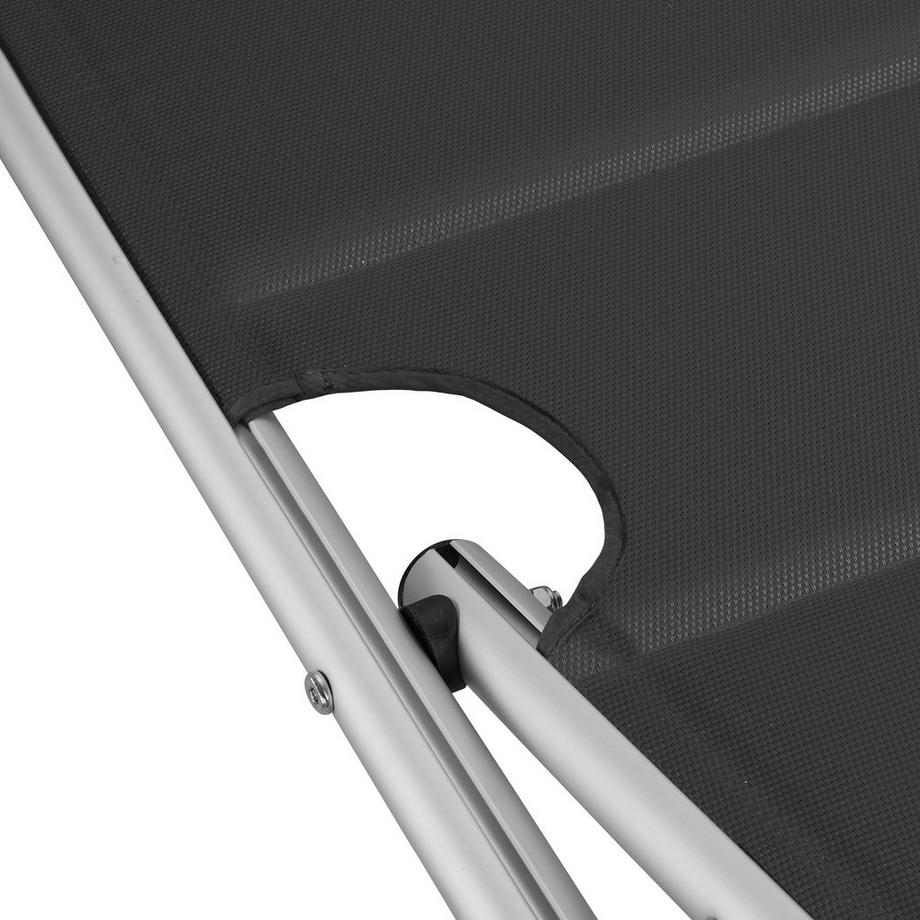 Tectake Aluminium Sonnenliege Lorella gepolstert, klappbar wetterfest und UV-beständig  