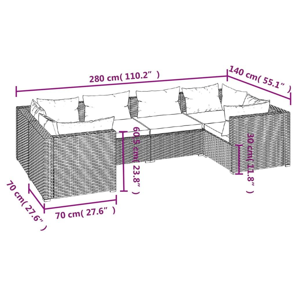 VidaXL set salotto da giardino Polirattan  