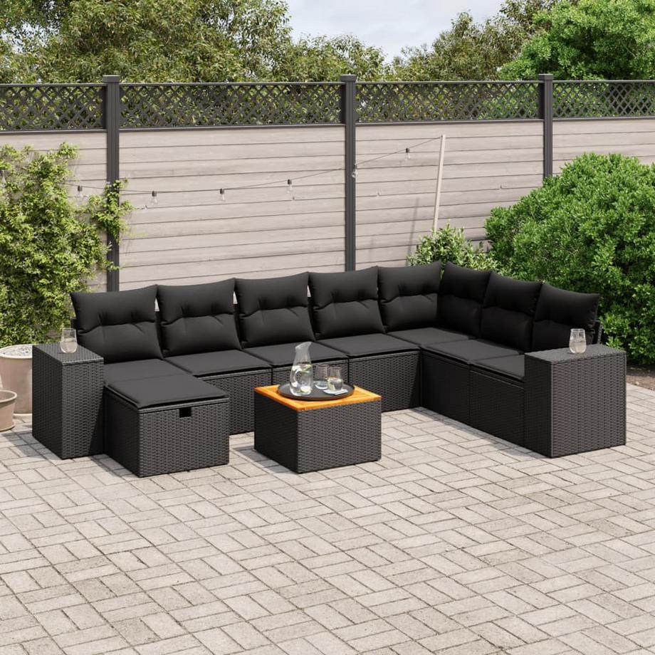 VidaXL Ensemble de canapés de jardin rotin synthétique  
