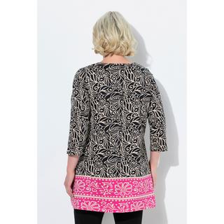 Ulla Popken Maglia Lunga Svasata Scollo Rotondo Maniche 3/4  