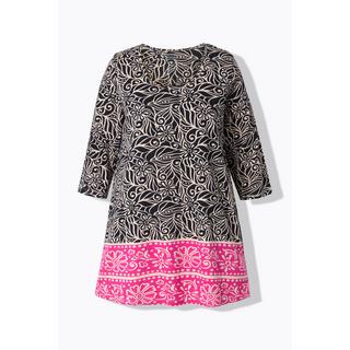 Ulla Popken Maglia Lunga Svasata Scollo Rotondo Maniche 3/4  