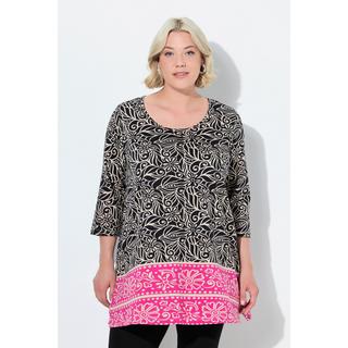 Ulla Popken Maglia Lunga Svasata Scollo Rotondo Maniche 3/4  