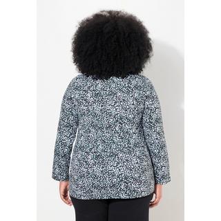 Ulla Popken  Longshirt, gemustert, A-Linie, V-Ausschnitt, Langarm 