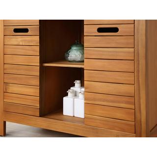Vente-unique Waschbeckenunterschrank mit Einzelwaschbecken Akazienholz PULUKAN  