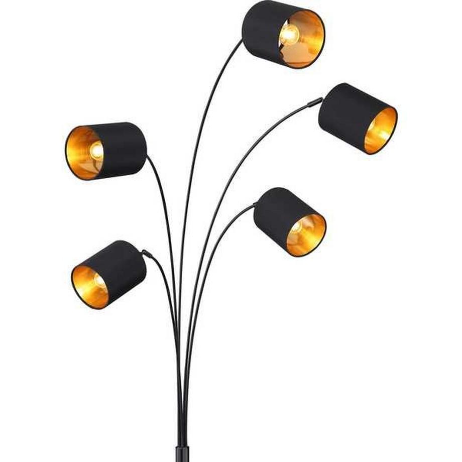 mutoni Lampadaire Kaddy métal noir mat 5xE14  