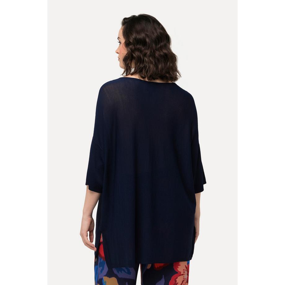 Ulla Popken Pull Oversized Col V Manches Courtes  