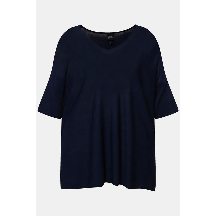 Ulla Popken Pull Oversized Col V Manches Courtes  