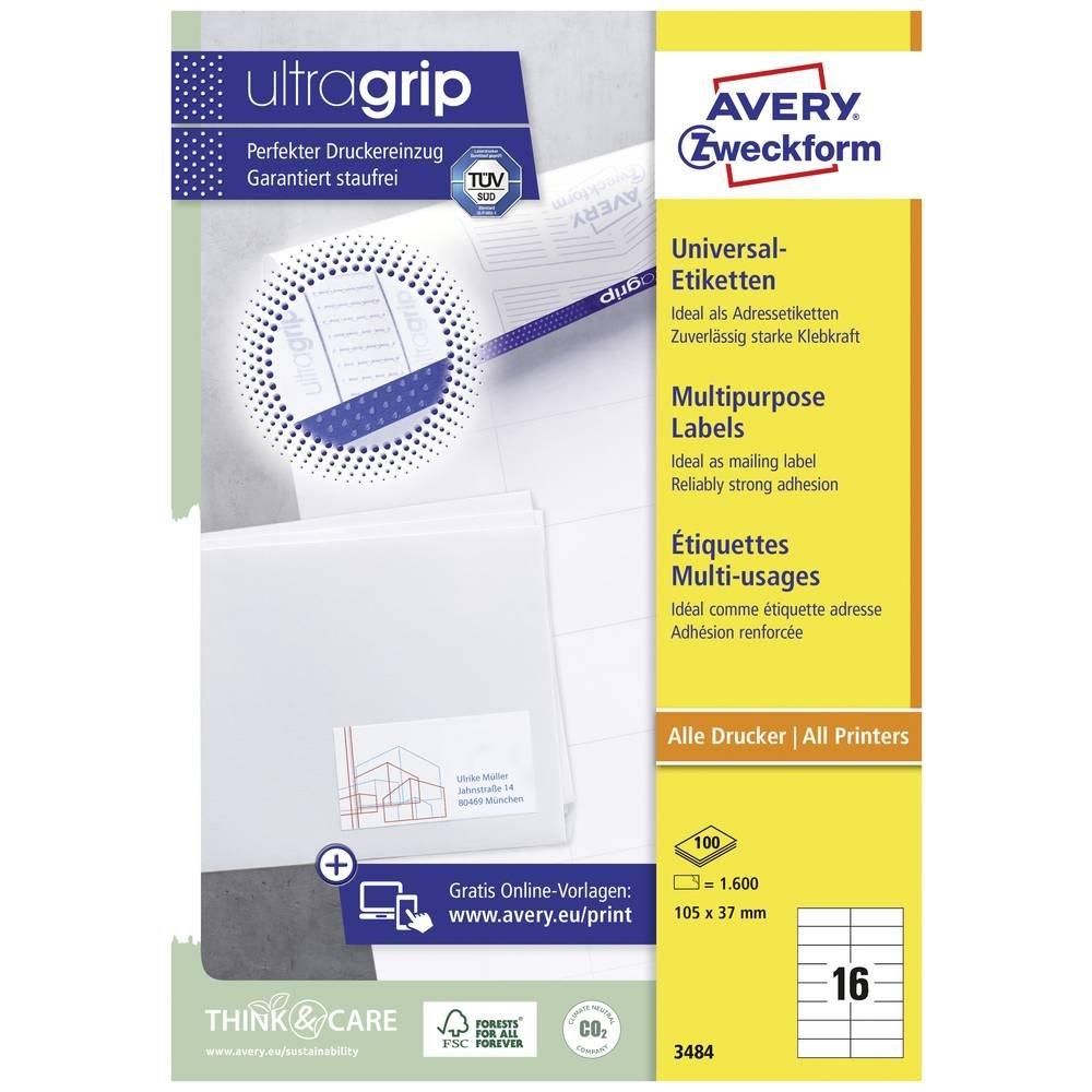 Avery-Zweckform AVERY ZWECKFORM Universal-Etiketten 105x37mm 1600 Stk.  