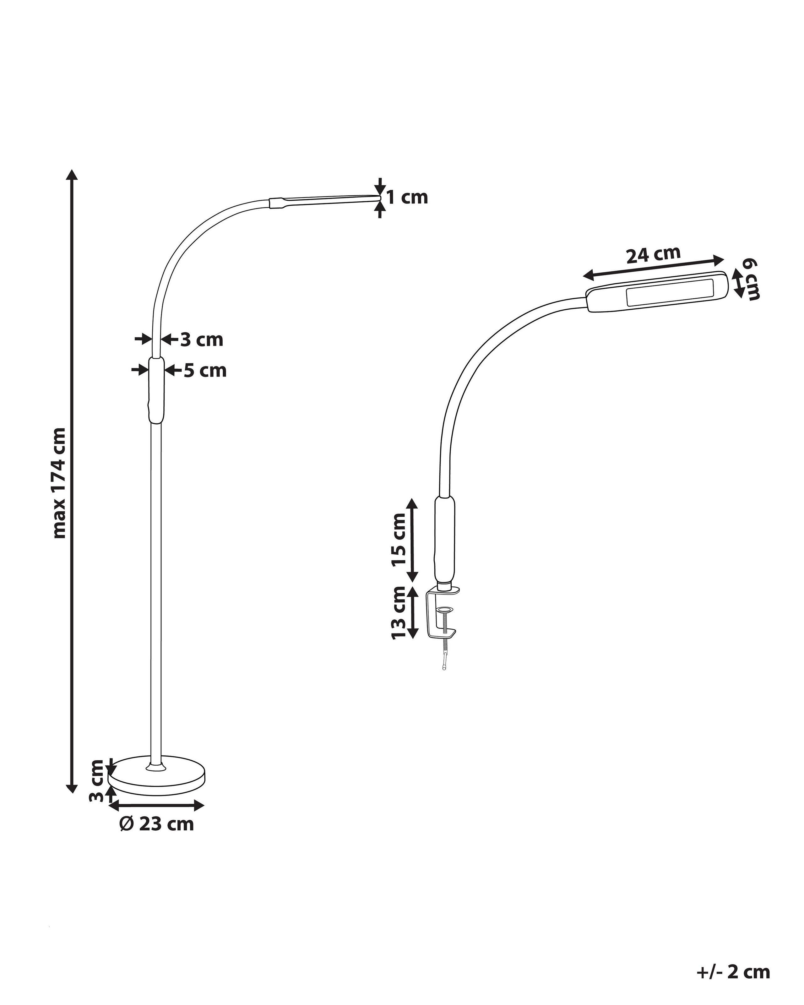 Beliani LED Steh- / Tischlampe klemmbar aus Eisen Modern APUS  