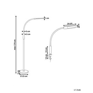 Beliani LED Steh- / Tischlampe klemmbar aus Eisen Modern APUS  