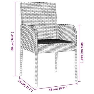 VidaXL Chaise de jardin rotin synthétique  