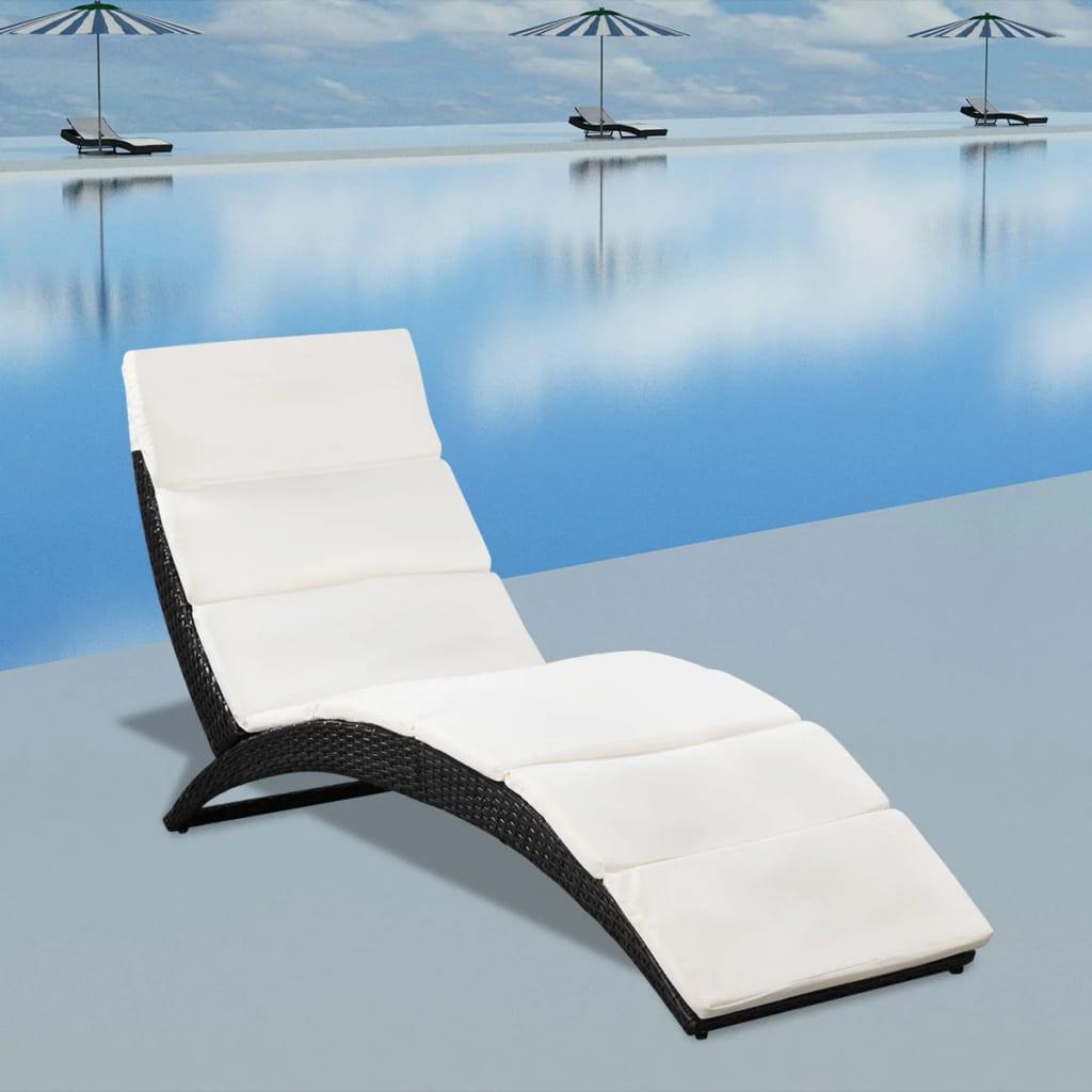 VidaXL Chaise longue rotin synthétique  