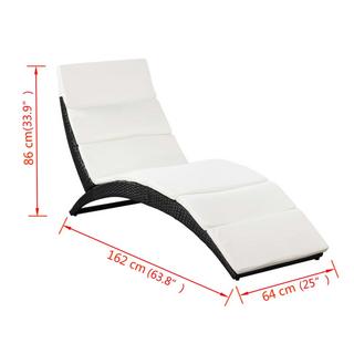 VidaXL Chaise longue rotin synthétique  