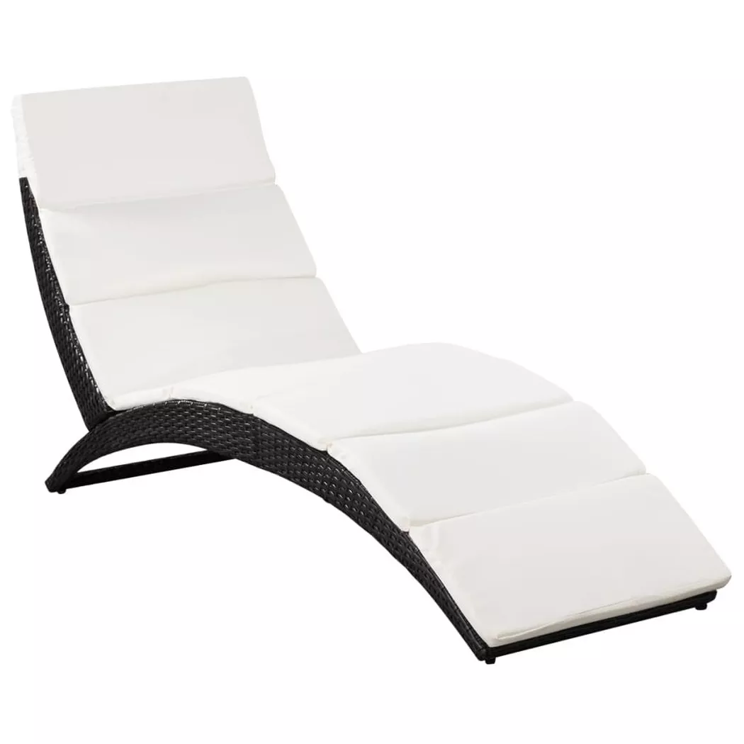 VidaXL - Chaise longue rotin synthétique, One Size, Noir