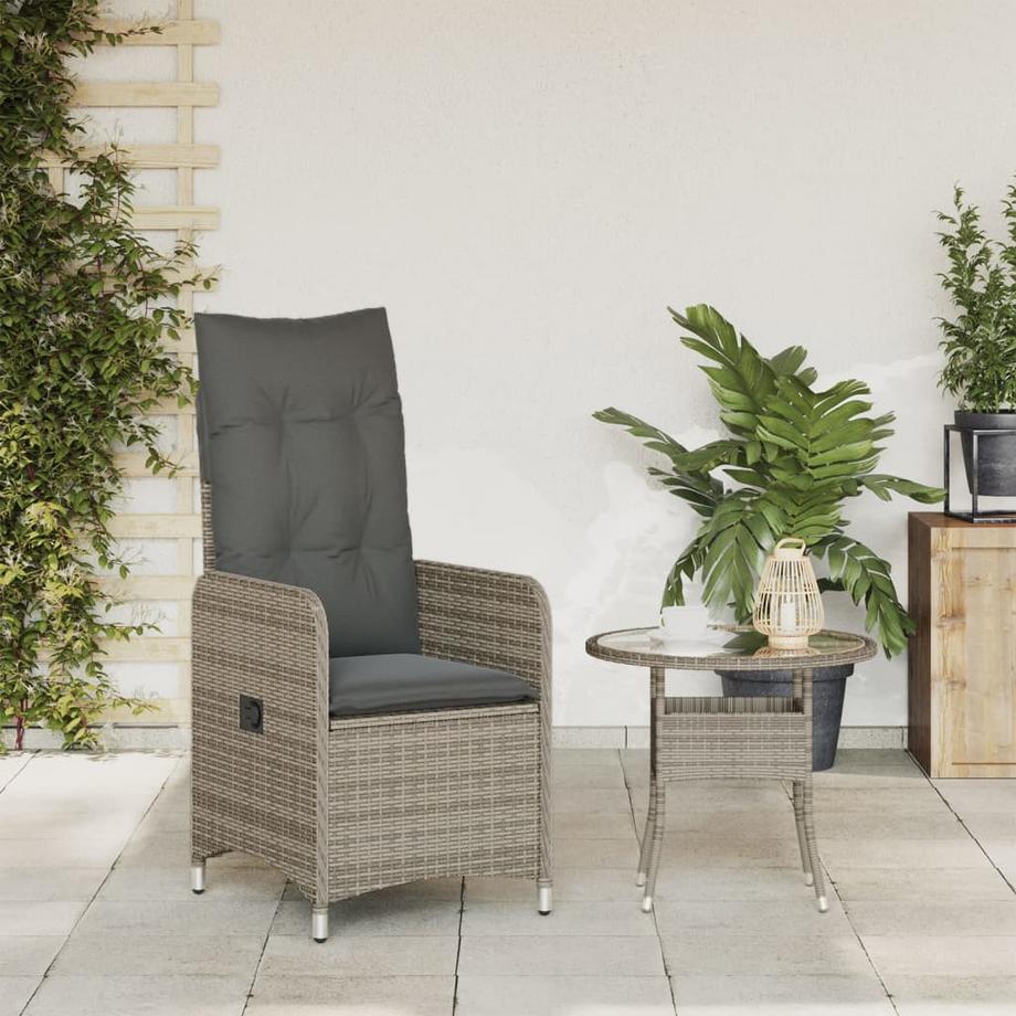 VidaXL Chaise de jardin inclinable rotin synthétique  