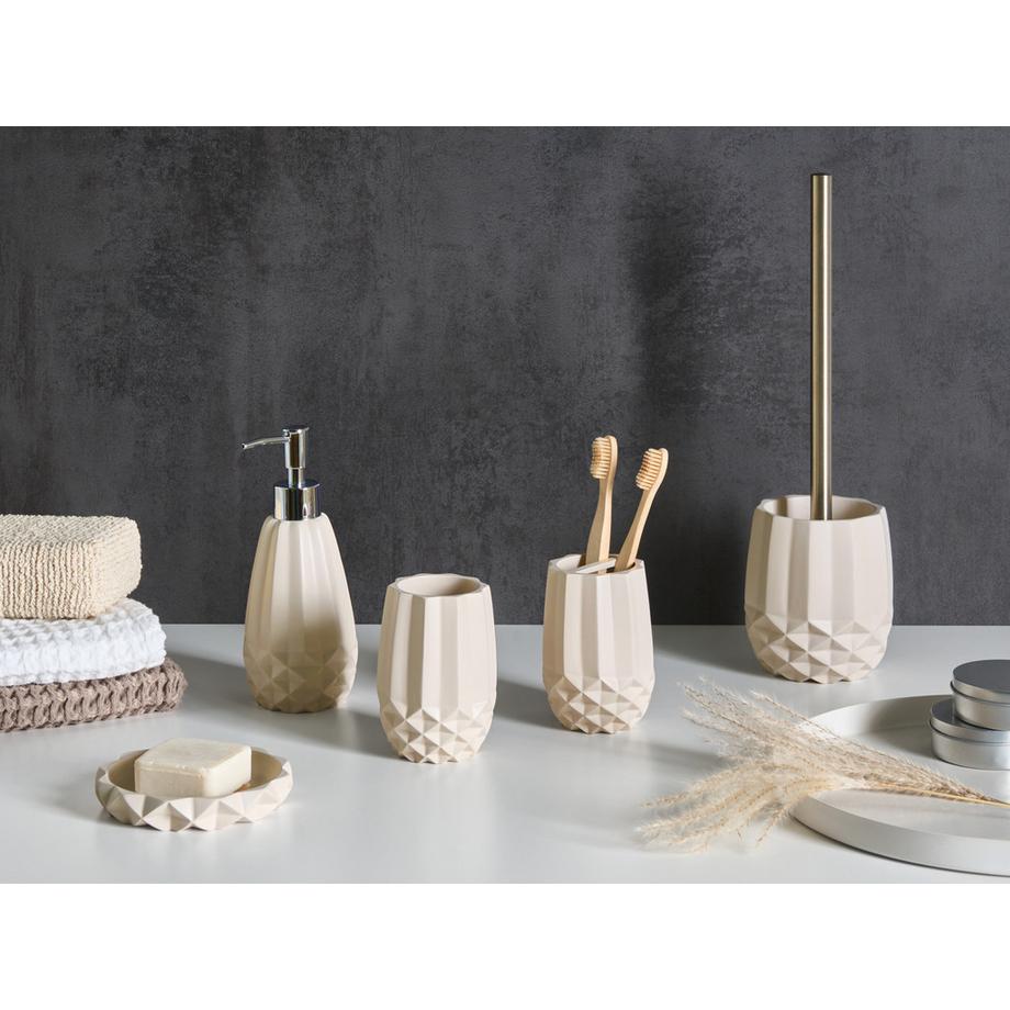 Beliani Set de 5 accessoires de salle de bain en Polyrésine Moderne SAMIRIA  