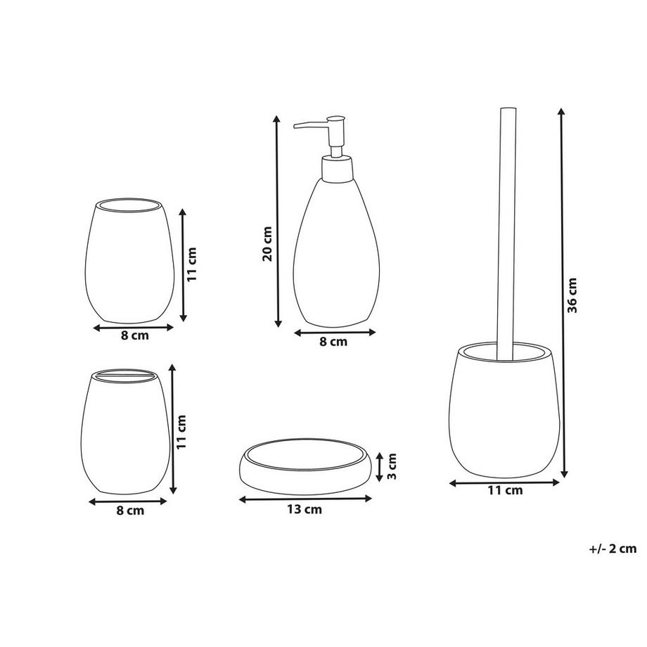 Beliani Set de 5 accessoires de salle de bain en Polyrésine Moderne SAMIRIA  