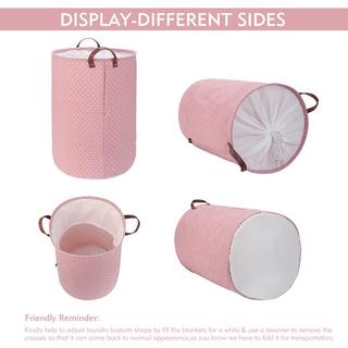 Alopini Paniers à Linge de Rangement Ronds Pliables, Coton  