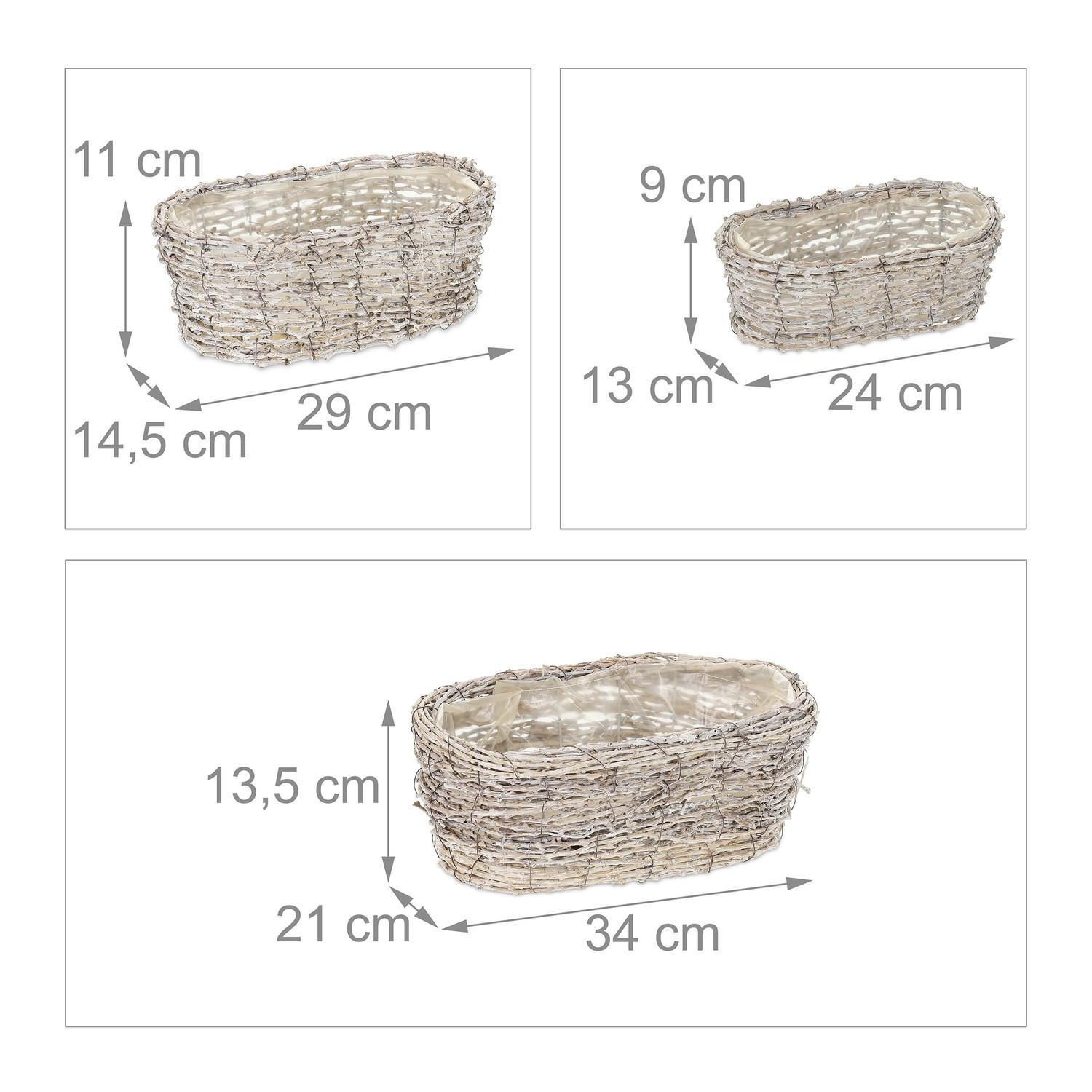 B2X Pot de fleur ovale - lot de 3  