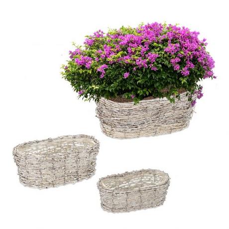 B2X Pot de fleur ovale - lot de 3  