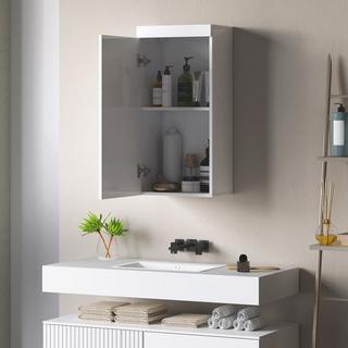 Northio Armoire murale avec porte, armoire de salle de bain, armoire de cuisine à 2 niveaux, armoire à pharmacie murale blanc 37,2 x 24,5 x 76,8 cm  