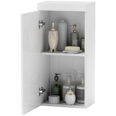 Northio Armoire murale avec porte, armoire de salle de bain, armoire de cuisine à 2 niveaux, armoire à pharmacie murale blanc 37,2 x 24,5 x 76,8 cm  