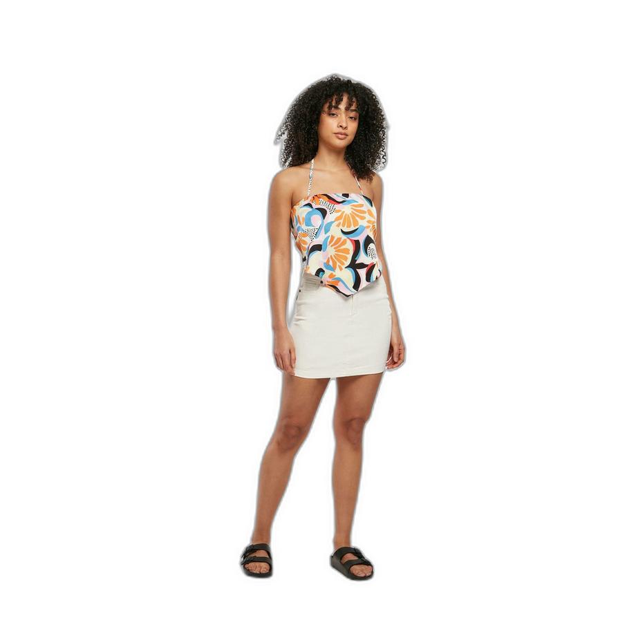 URBAN CLASSICS Satin AOP Triangle Kurzes Tanktop  