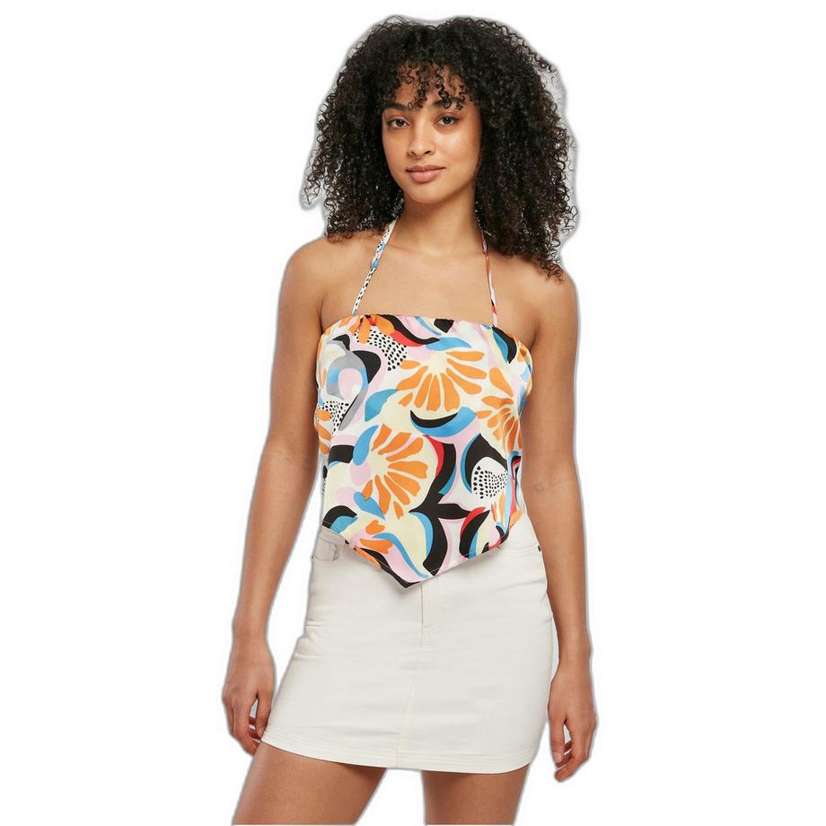 débardeur court en satin aop triangle
