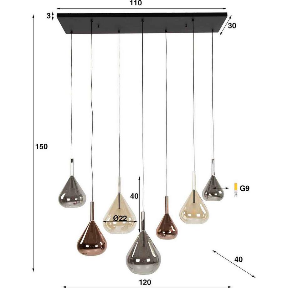 mutoni industrial Hängelampe Wings Mix 4+3L  
