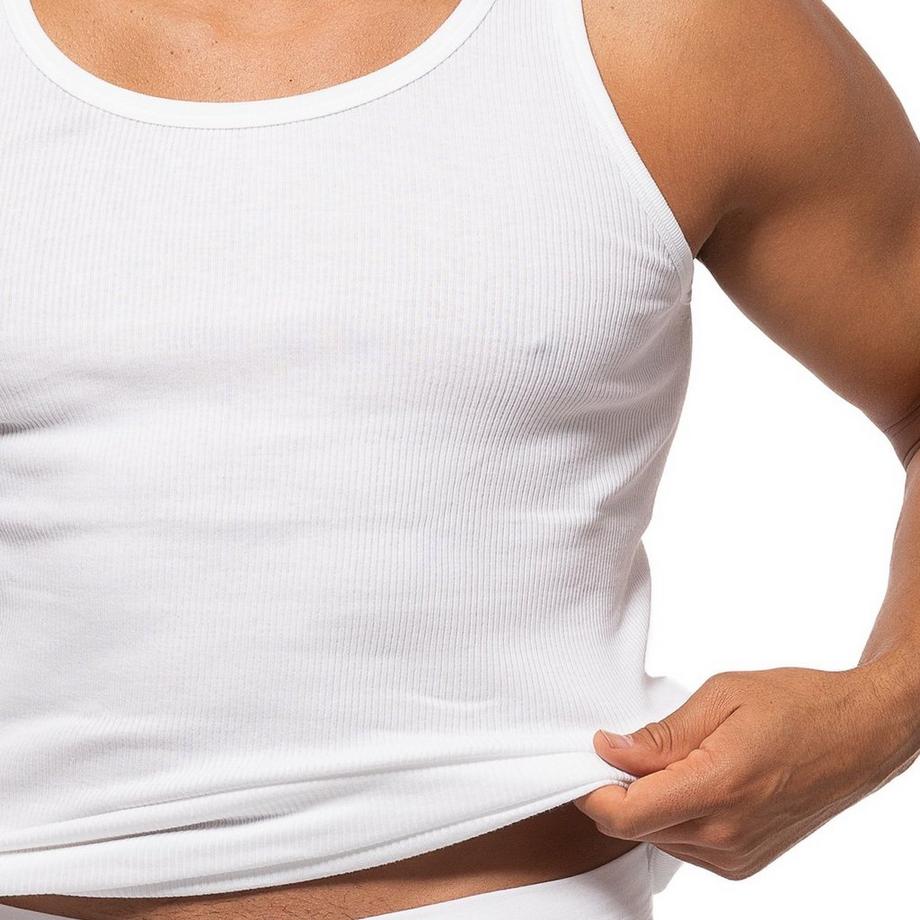 Ammann Confezione da 4 Canottiere a Costine Doppie in Cotone Biologico  