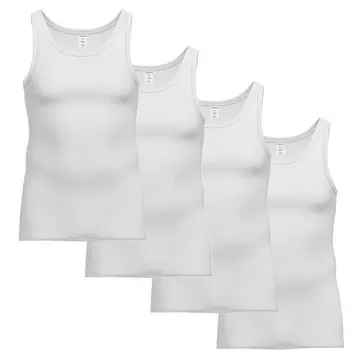 4er Pack Organic Cotton Doppelripp - Unterhemd  Tanktop