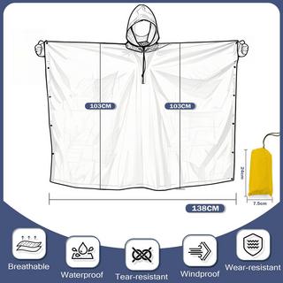 Alopini Poncho Antipioggia Impermeabile con Cappuccio  