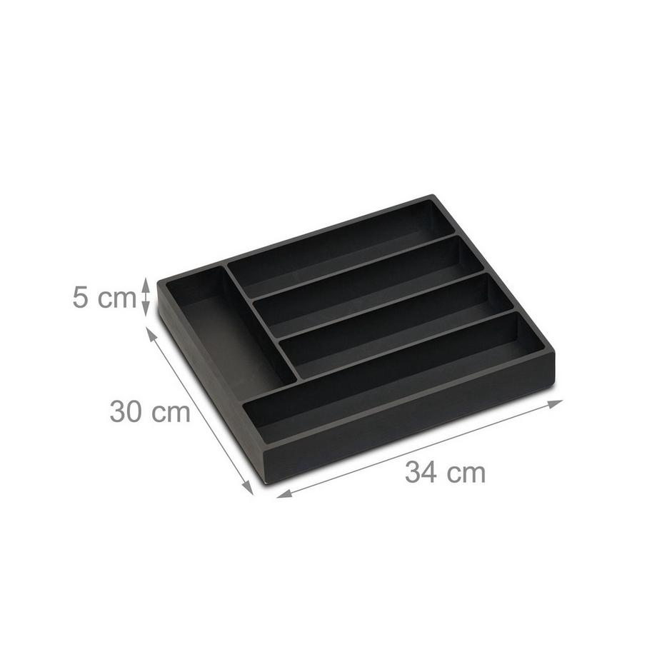 B2X  Schwarzer Besteckkasten 5 Fächer 