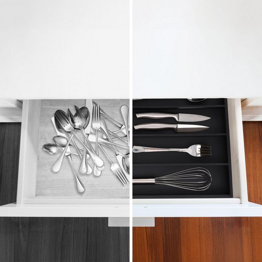 B2X  Schwarzer Besteckkasten 5 Fächer 