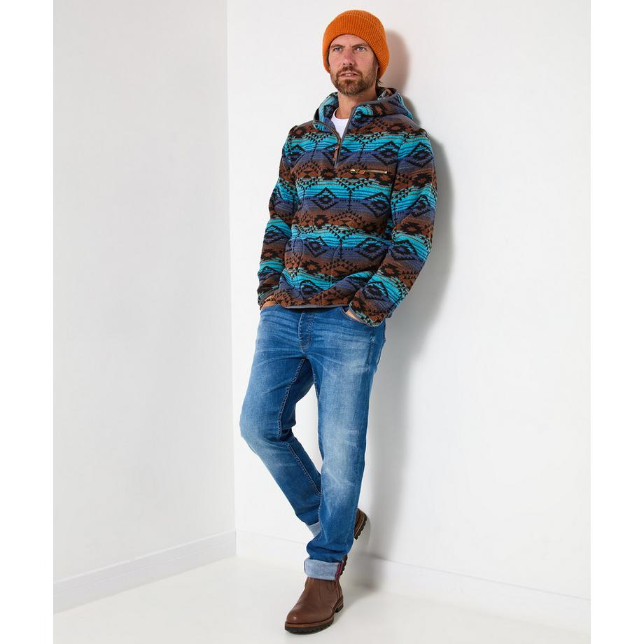 Joe Browns Sweat à Capuche Polaire Motif Aztèque Fermeture Éclair  