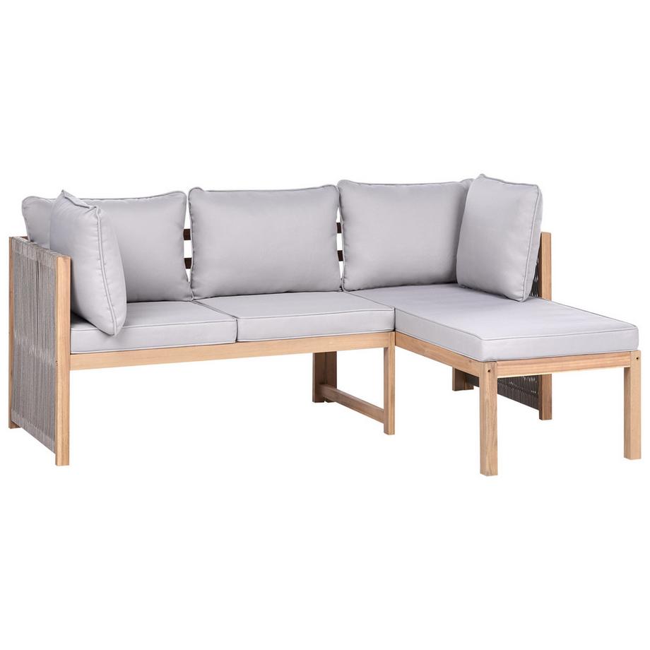 Beliani Set divani con tavolino en Legno d'acacia certificato Boho ARABBA  