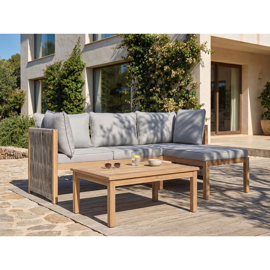 Beliani Set divani con tavolino en Legno d'acacia certificato Boho ARABBA  