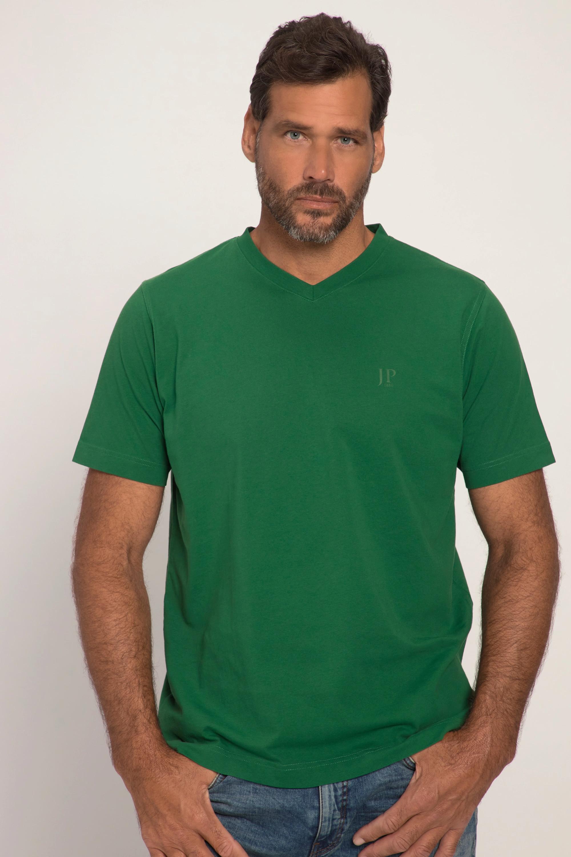 JP1880  T-shirt basic con scollo a V e mezze maniche in confezione doppia, disponibili fino alla tg. 8XL 