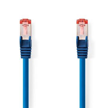 Câble réseau CAT6 | RJ45 Mâle | RJ45 Mâle | S/FTP | 15,0 m | Rond | LSZH | Bleu | Étiquette