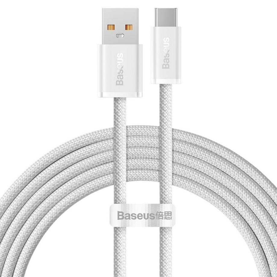 Baseus USB-A-auf-USB-C-Kabel 100 W, PD, 2 m – Weiß