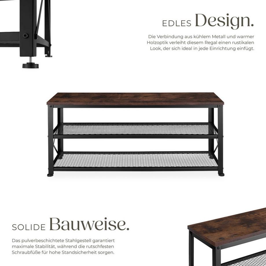 Tectake Étagère à chaussures BLACKPOOL style industriel  