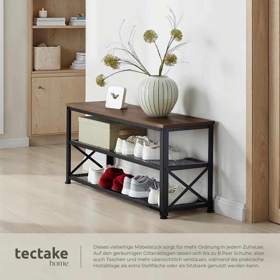 Tectake Étagère à chaussures BLACKPOOL style industriel  