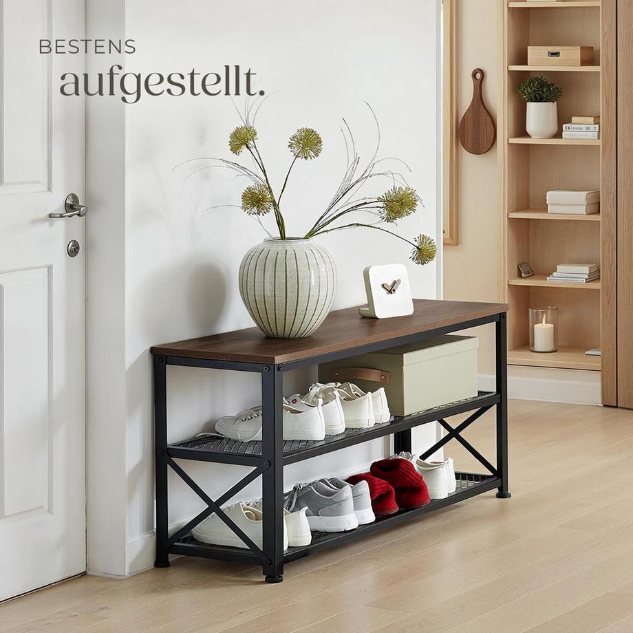 Tectake Étagère à chaussures BLACKPOOL style industriel  