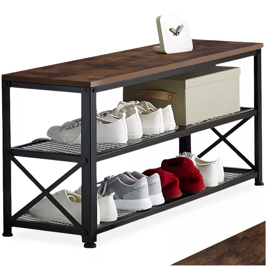 Tectake - Schuhregal Blackpool, 101cm, Braun