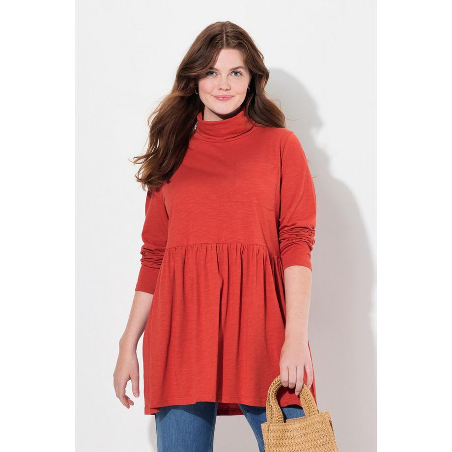 Ulla Popken Maglia Lunga Collo Alto Linea A Maniche Lunghe  