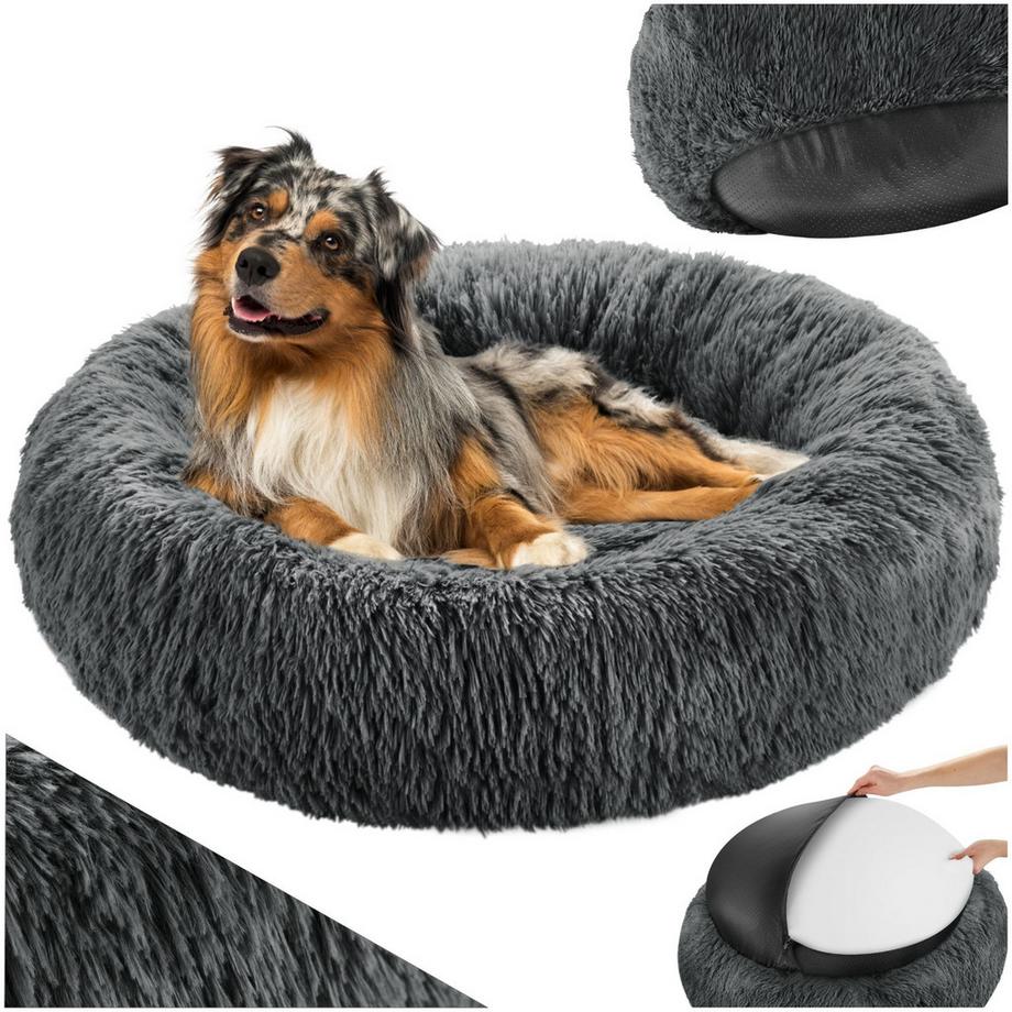 Panier pour chien MAYA rond avec maille peluche longue