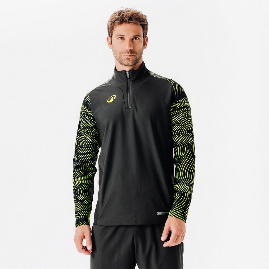 Sweatshirt 1/2 Zip Viralto Wavy Club, Schwarz/Gelb