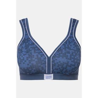 Ulla Popken  Reggiseno minimizer senza ferretto con effetto denim e coppa C-D 