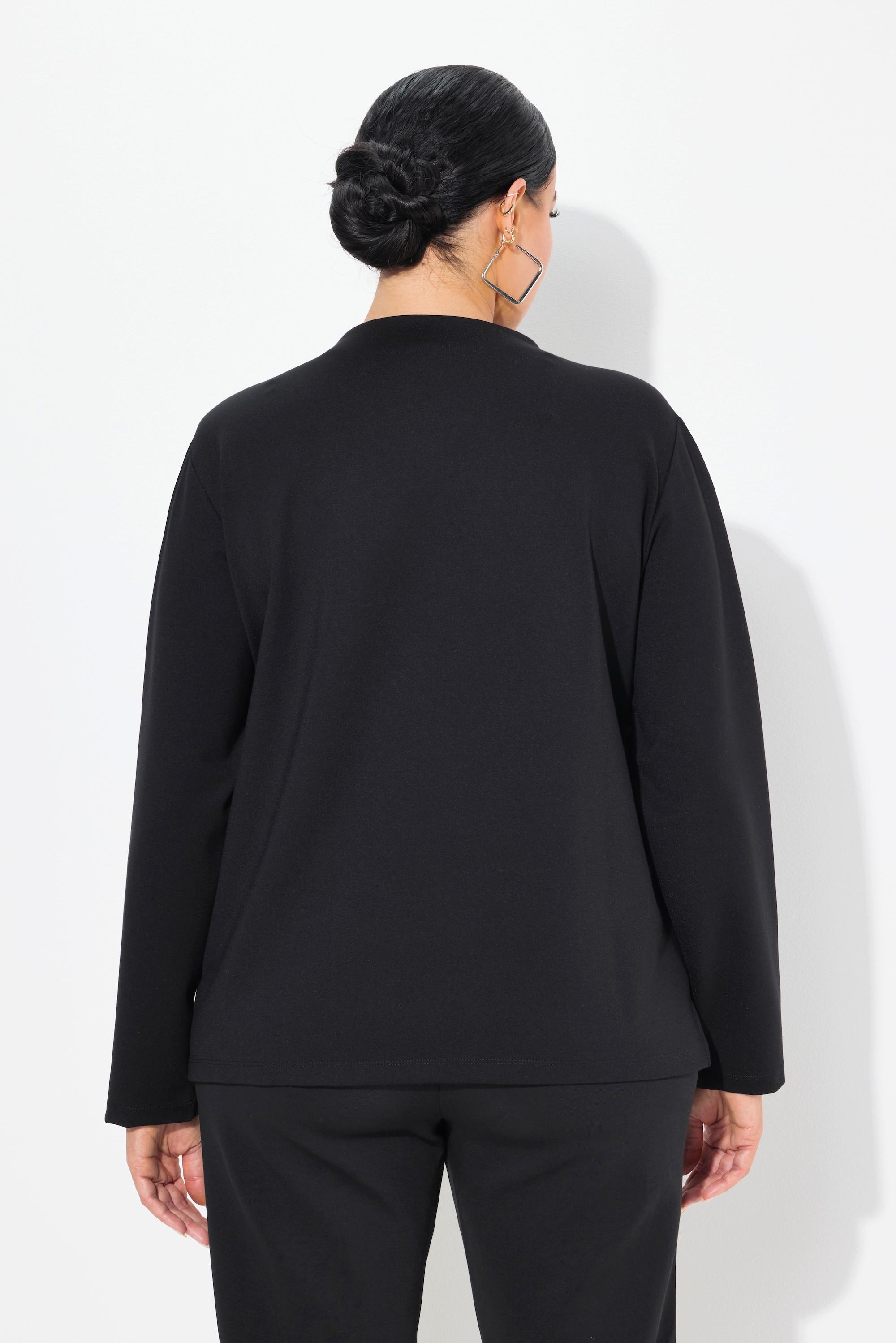 Ulla Popken  Sweatshirt, Zierstreifen, Stehkragen, Langarm 