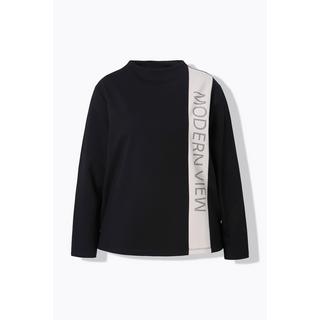 Ulla Popken  Sweatshirt, Zierstreifen, Stehkragen, Langarm 